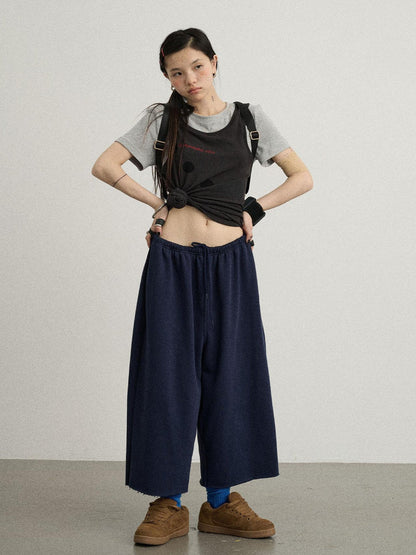 Achihara Tide Dot Mock Layered Knit Tee