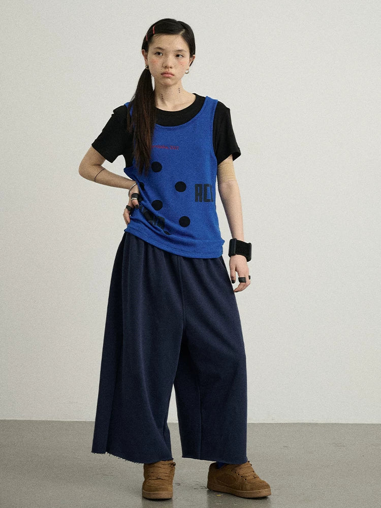 Achihara Tide Dot Mock Layered Knit Tee-3