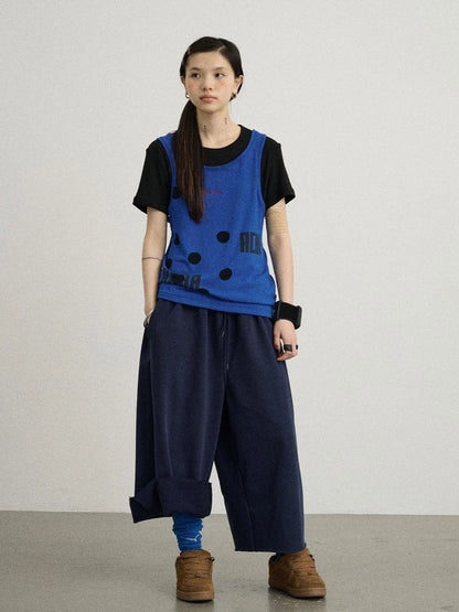 Tide Dot Mock Layered Knit Tee