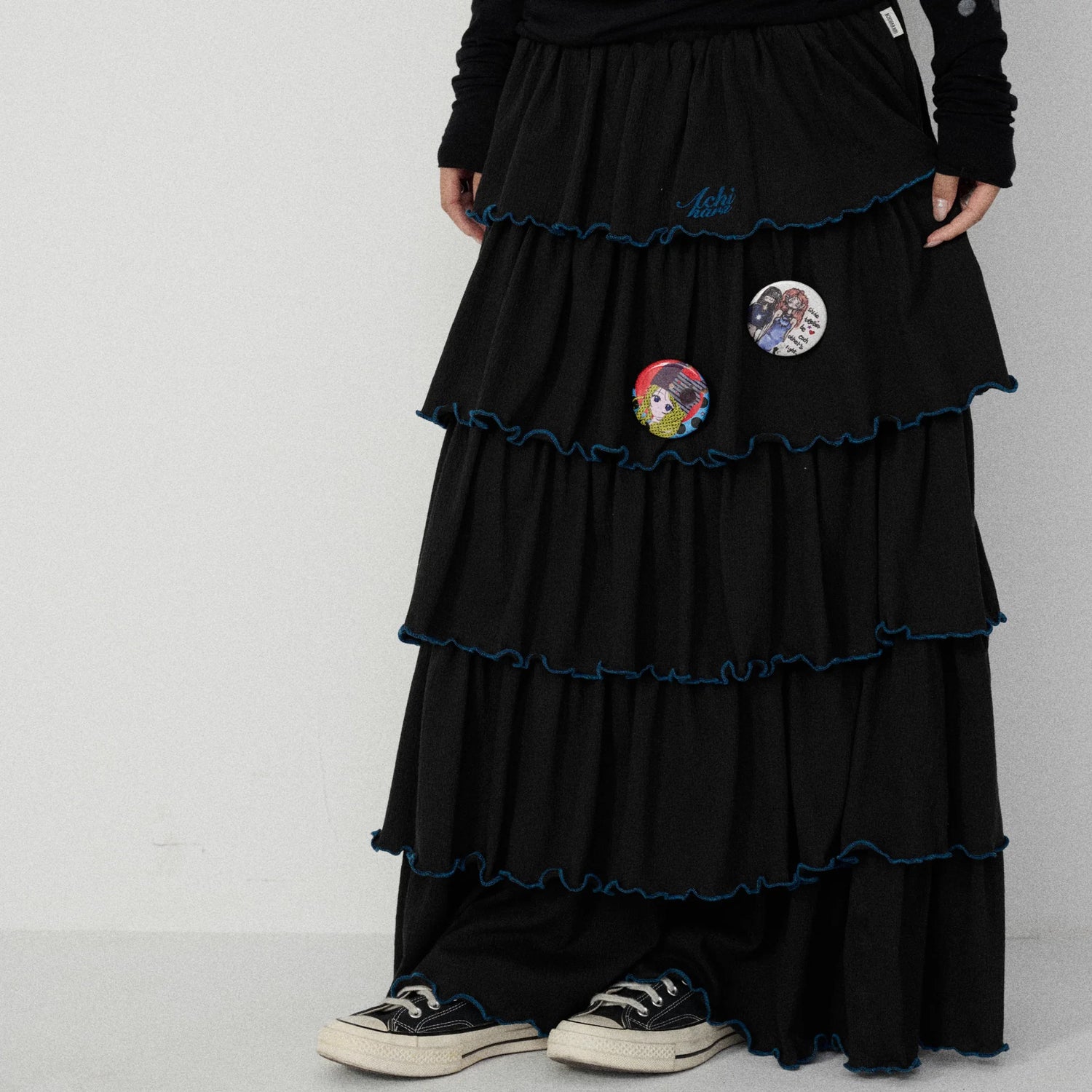 Achihara_Tiered_Pleated_Mid_Rise_Relaxed_Fit_Women_Work_Casual_Poly_Cotton_Maxi_Skirt_MISSTT