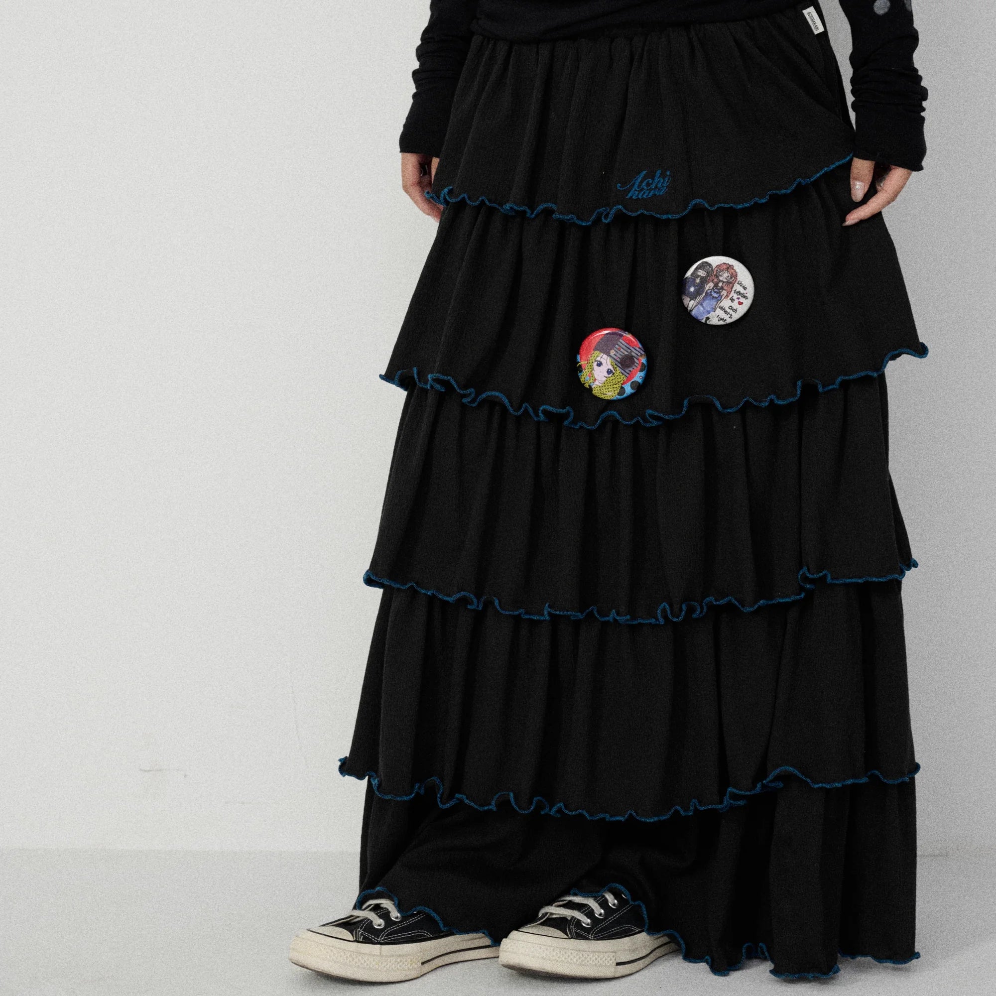 Achihara_Tiered_Pleated_Mid_Rise_Relaxed_Fit_Women_Work_Casual_Poly_Cotton_Maxi_Skirt_MISSTT