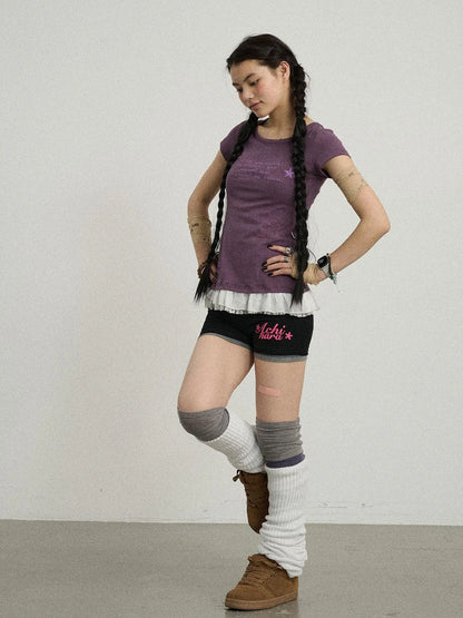 Time Bandage Floral Trim Tee