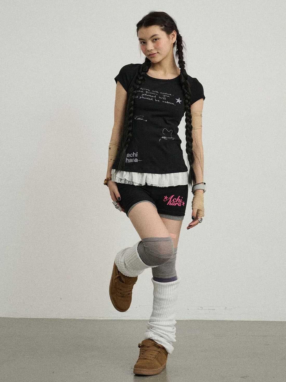 Time Bandage Floral Trim Tee