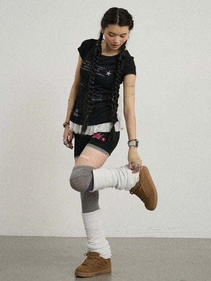 Time Bandage Floral Trim Tee