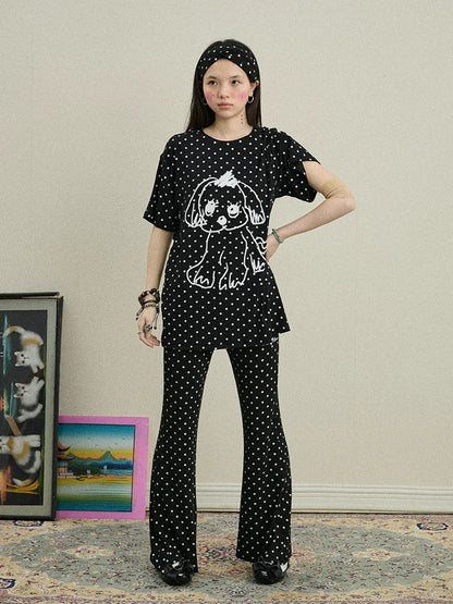 Achihara Toee Flared Knit Pants-5