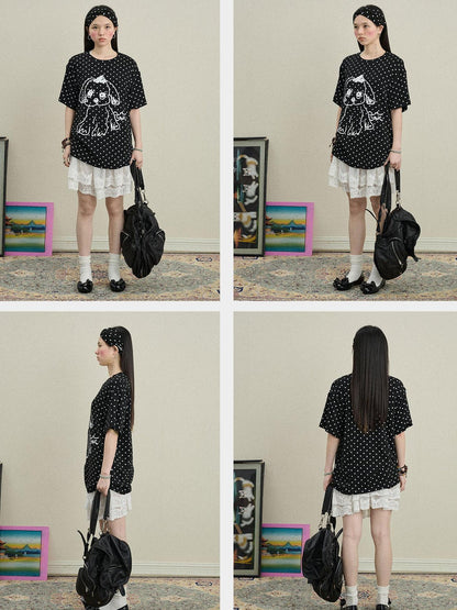 Achihara Toee Graphic Print Relaxed Fit Knit T Shirt