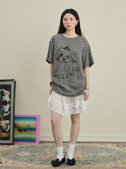 Achihara Toee Graphic Print Relaxed Fit Knit T Shirt