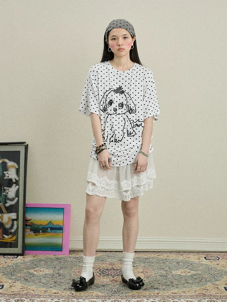 Achihara Toee Graphic Print Relaxed Fit Knit T Shirt-5