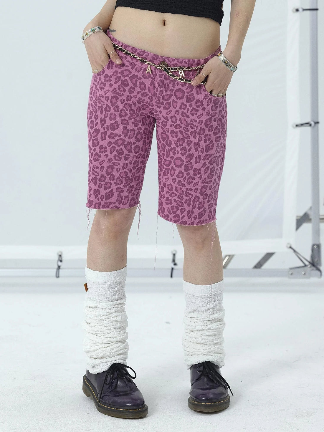 Tomboy Summer Leopard Print Cotton Shorts
