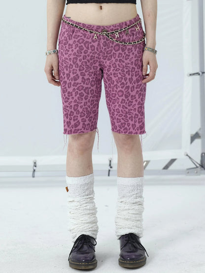 Tomboy Summer Leopard Print Cotton Shorts