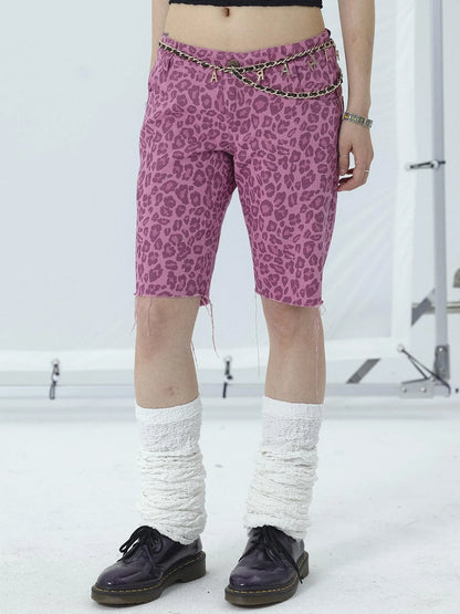 Tomboy Summer Leopard Print Cotton Shorts
