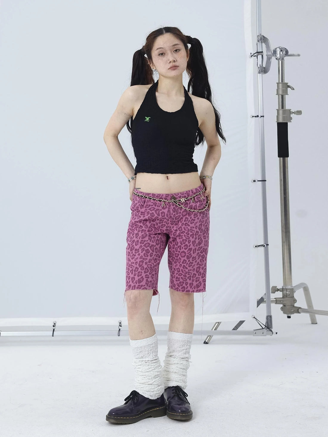 Tomboy Summer Leopard Print Cotton Shorts