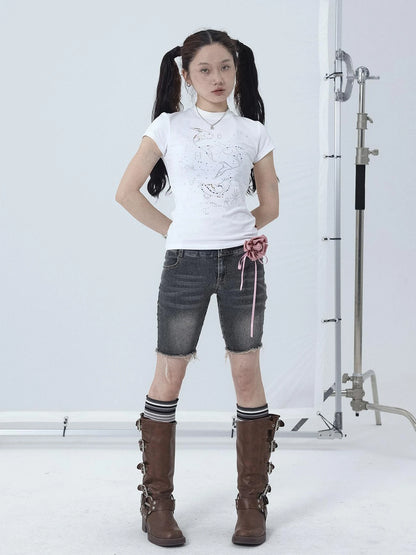 Tomboy Wash Denim Shorts