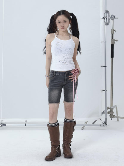 Achihara Tomboy Wash Denim Shorts