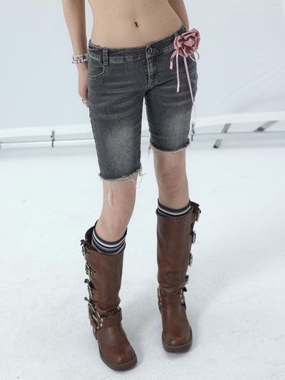 Achihara Tomboy Wash Denim Shorts