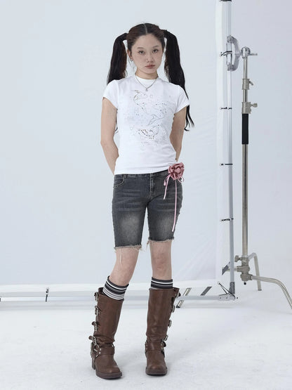 Tomboy Wash Denim Shorts