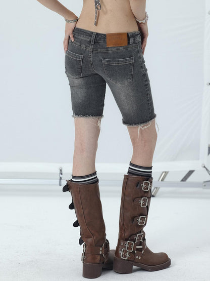 Achihara Tomboy Wash Denim Shorts