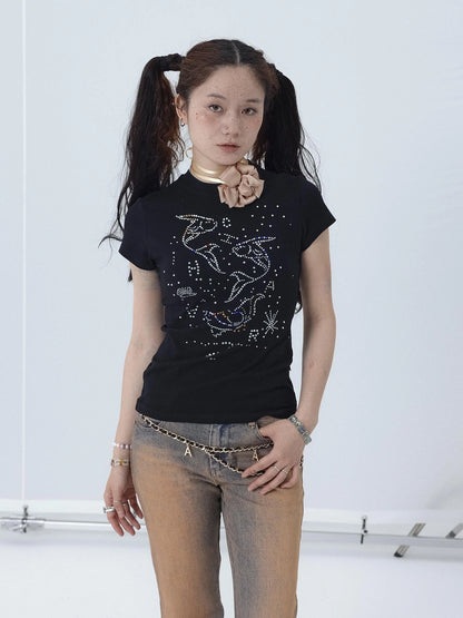 Tropical Fish Rhinestone Summer Tee &amp; Tank Top Set