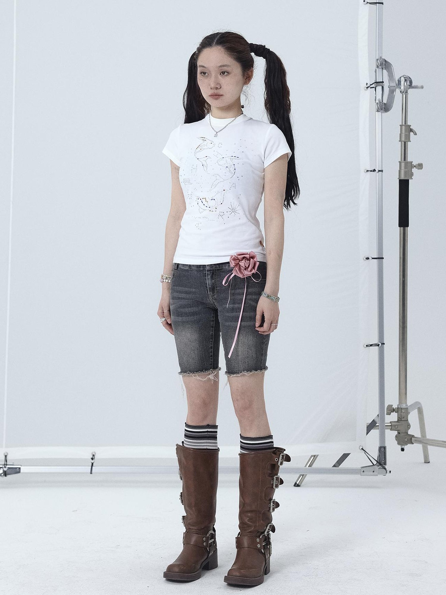 Achihara Tropical Fish Rhinestone Summer Tee &amp; Tank Top Set