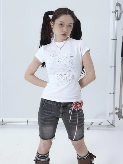 Tropical Fish Rhinestone Summer Tee &amp; Tank Top Set
