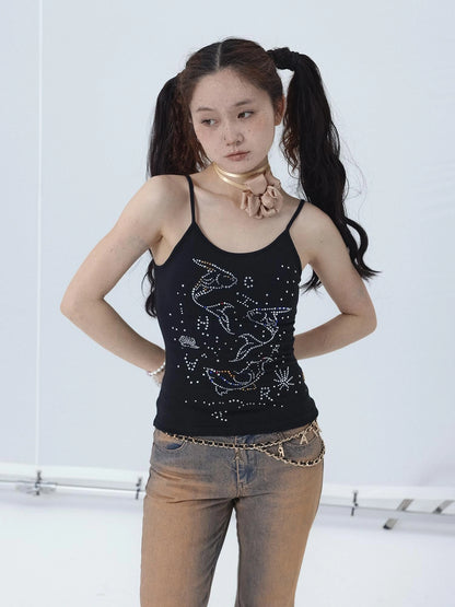 Tropical Fish Rhinestone Summer Tee &amp; Tank Top Set