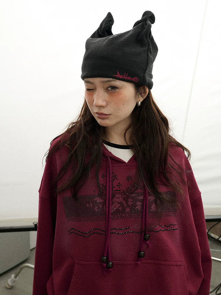 Achihara Twist Ear Knit Cap With Adjustable Cat Ears-1
