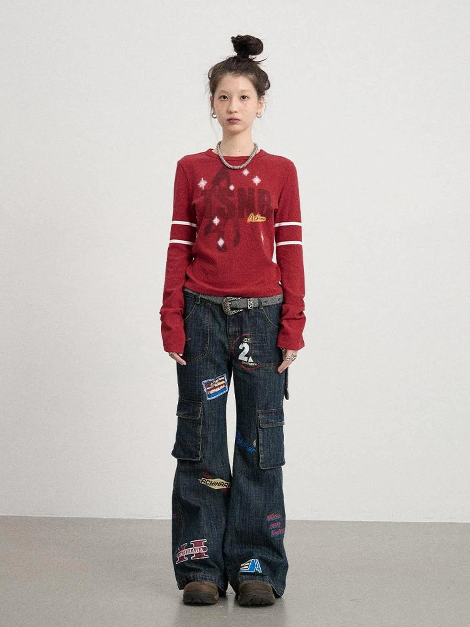 Tyndall Effect Short Sleeve Tee Warp Print Peace Message