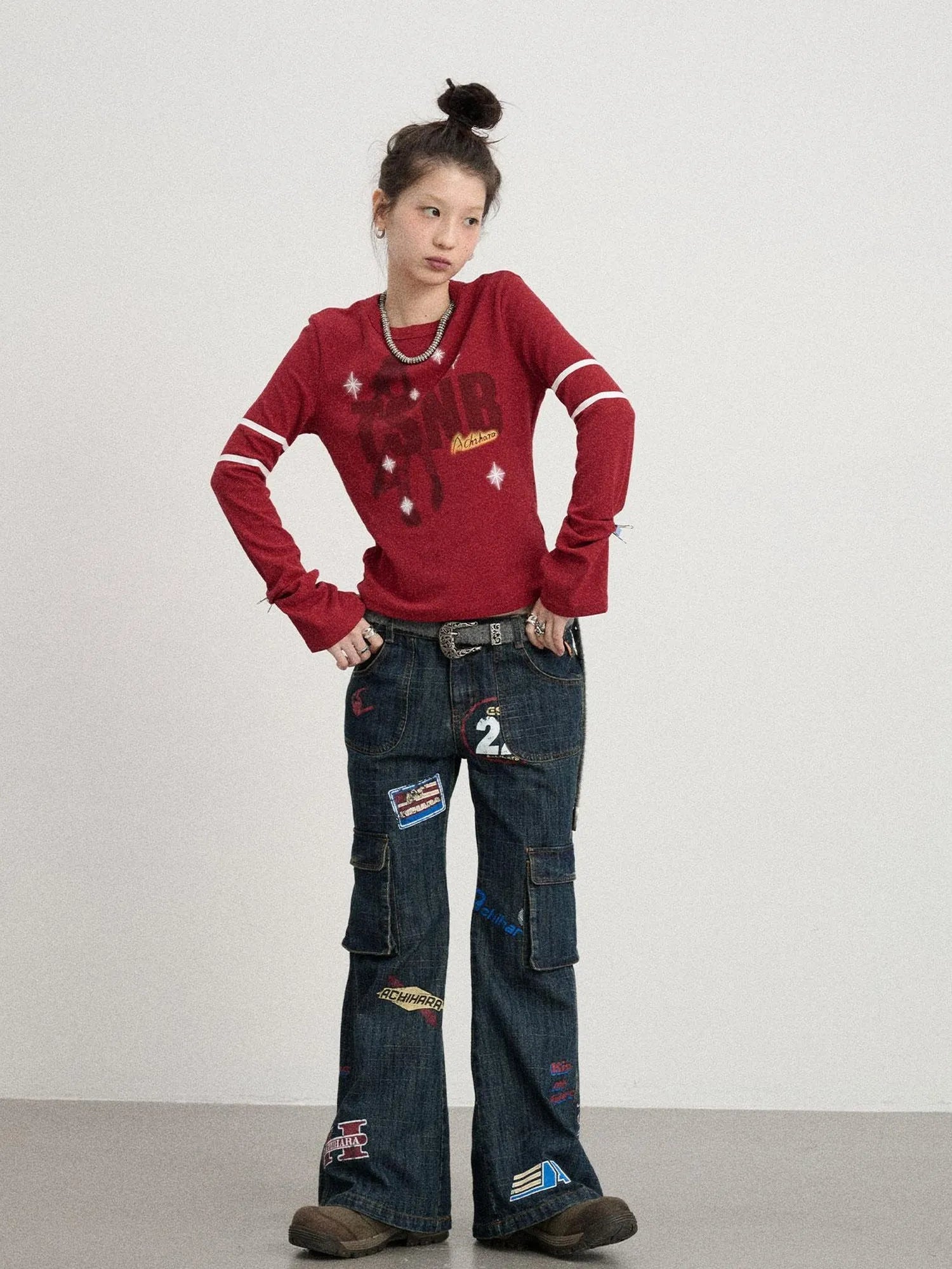 Tyndall Effect Short Sleeve Tee Warp Print Peace Message