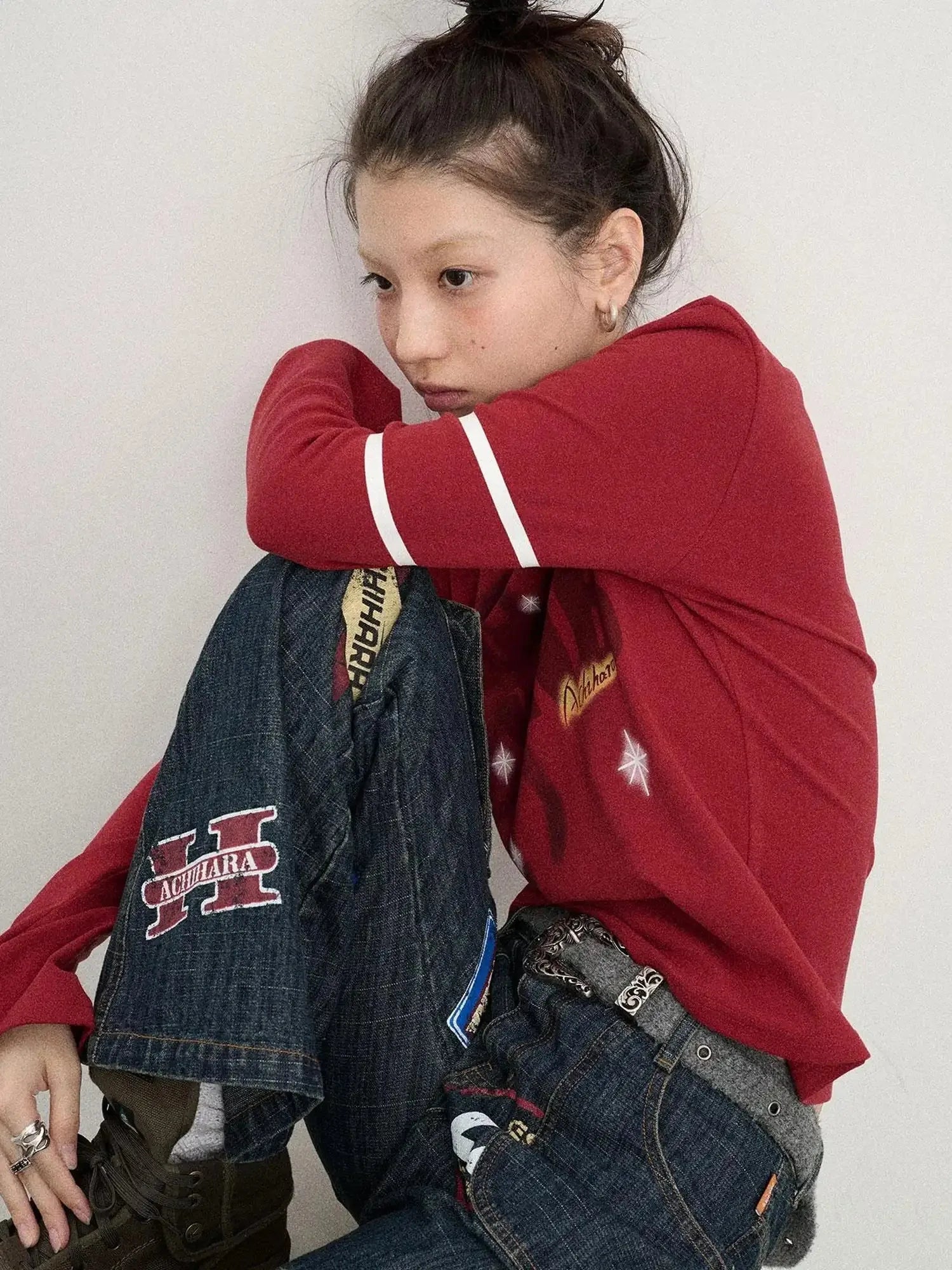 Tyndall Effect Short Sleeve Tee Warp Print Peace Message