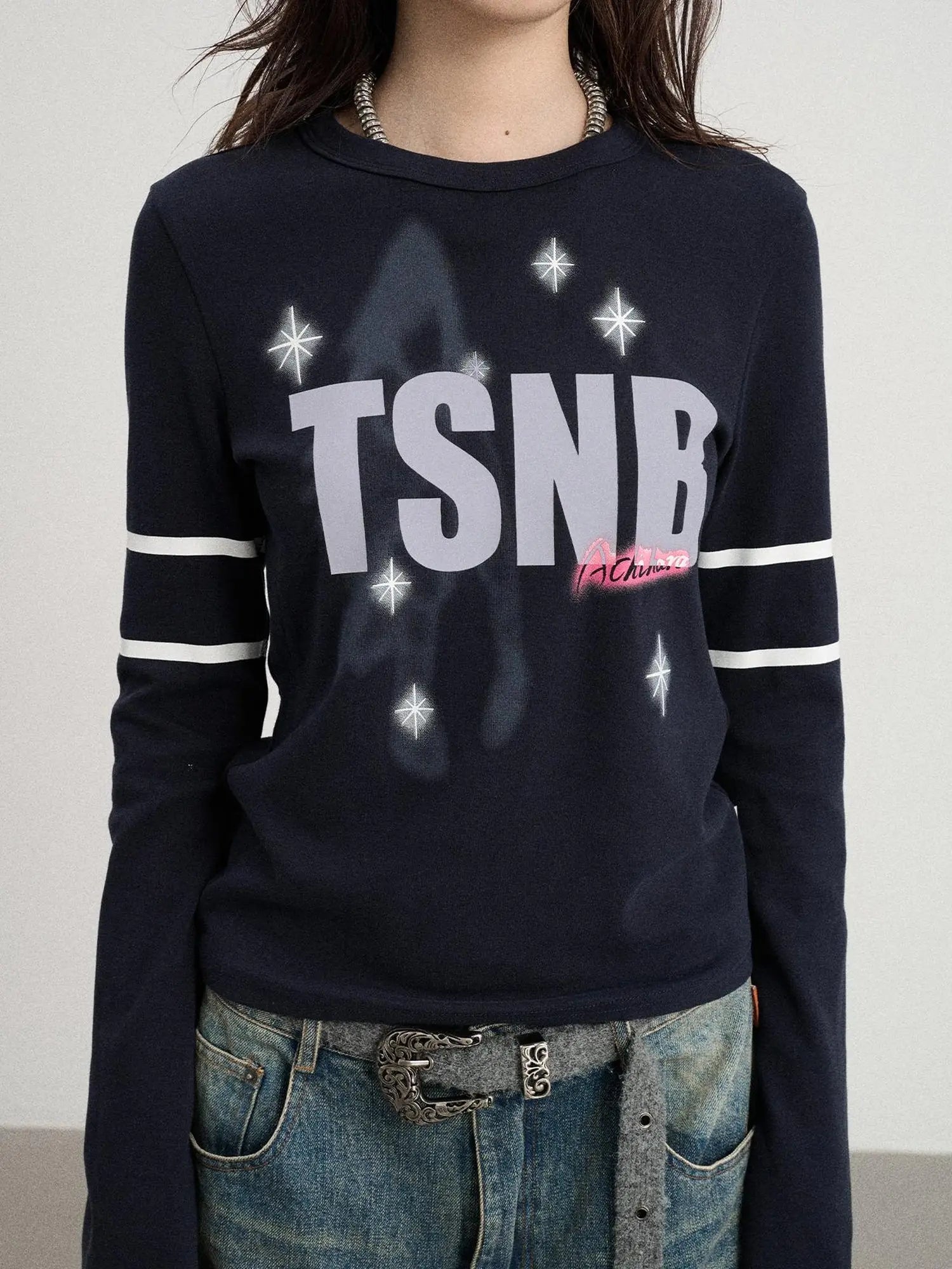 Tyndall Effect Short Sleeve Tee Warp Print Peace Message