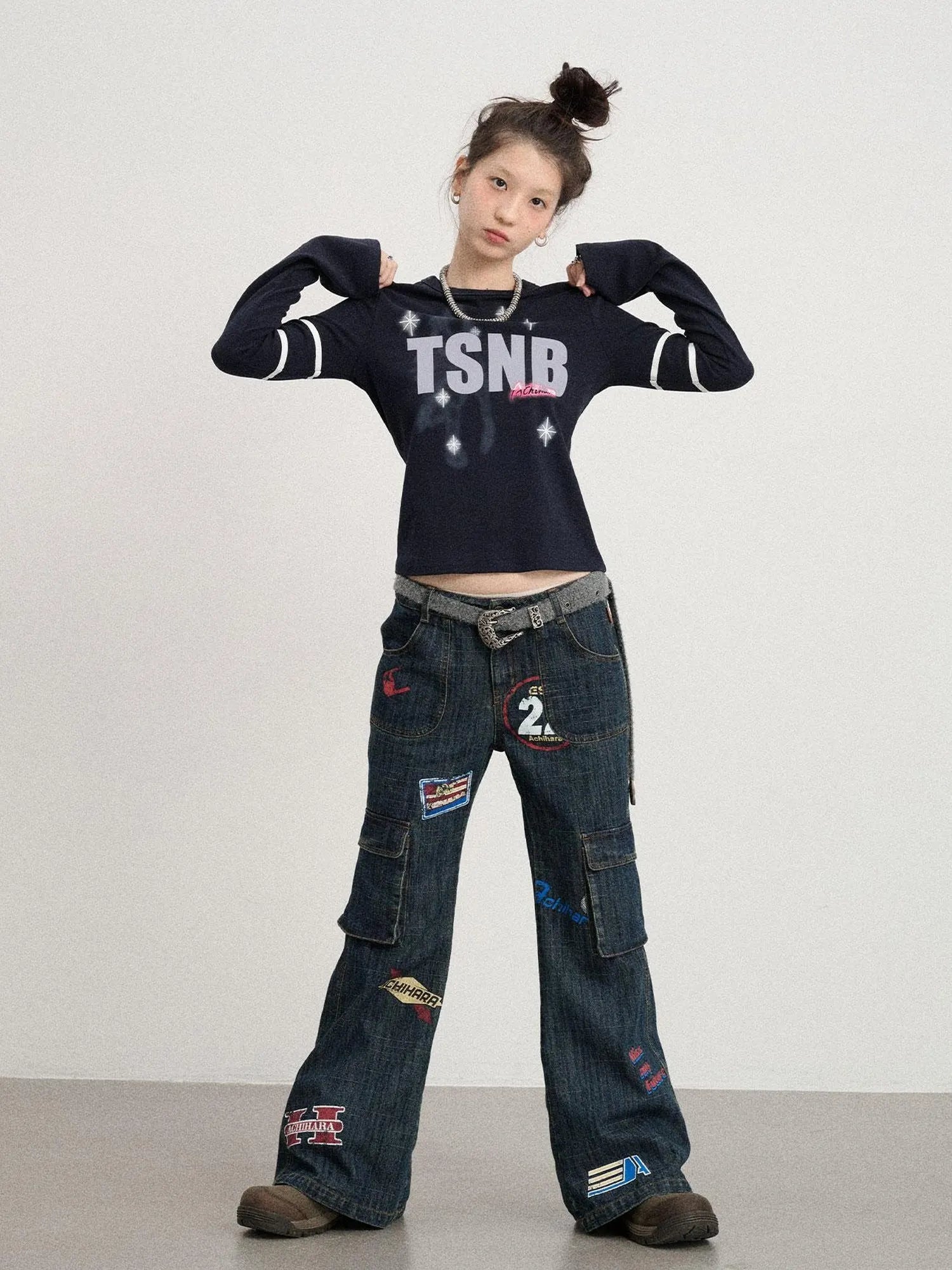 Tyndall Effect Short Sleeve Tee Warp Print Peace Message