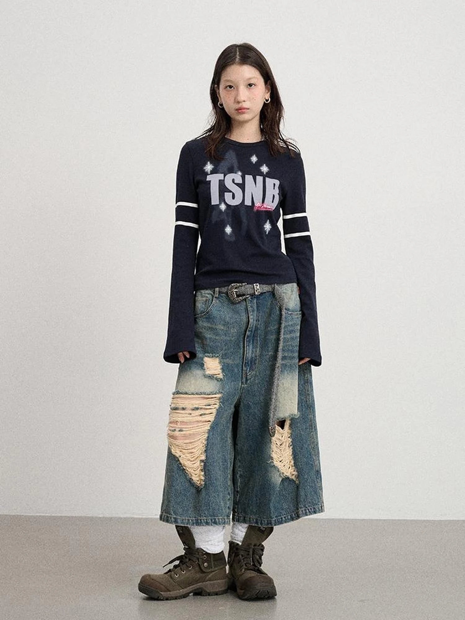 Tyndall Effect Short Sleeve Tee Warp Print Peace Message