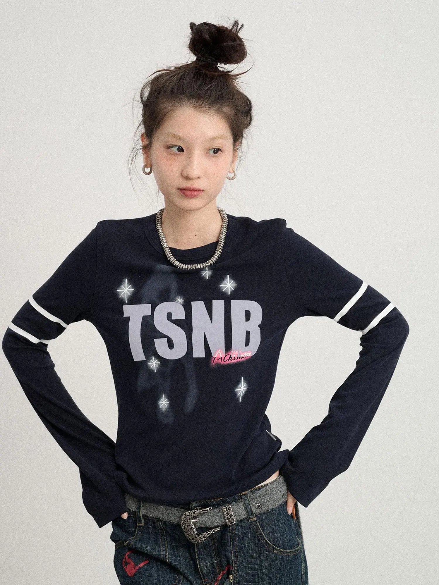 Tyndall Effect Short Sleeve Tee Warp Print Peace Message