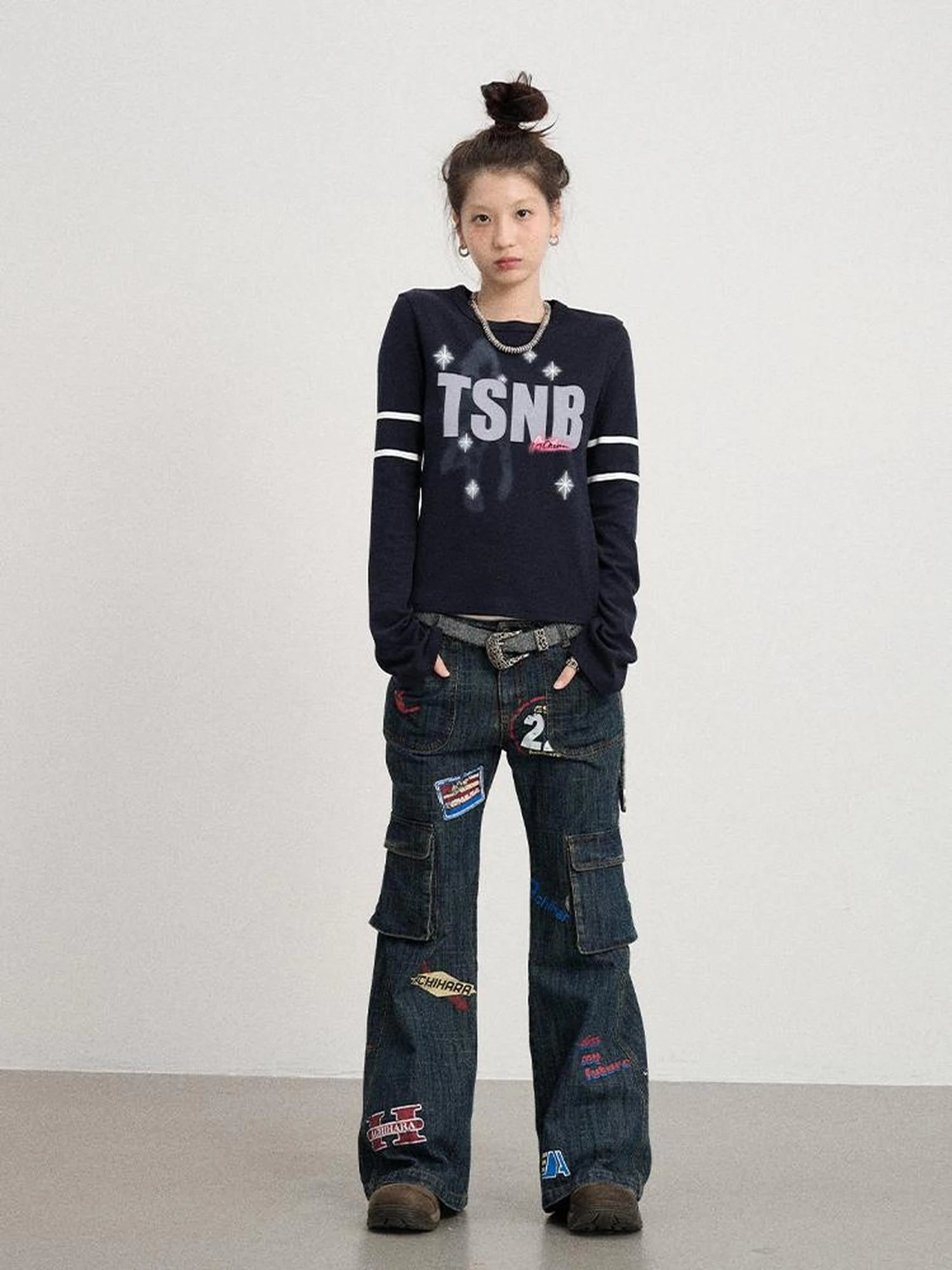 Tyndall Effect Short Sleeve Tee Warp Print Peace Message