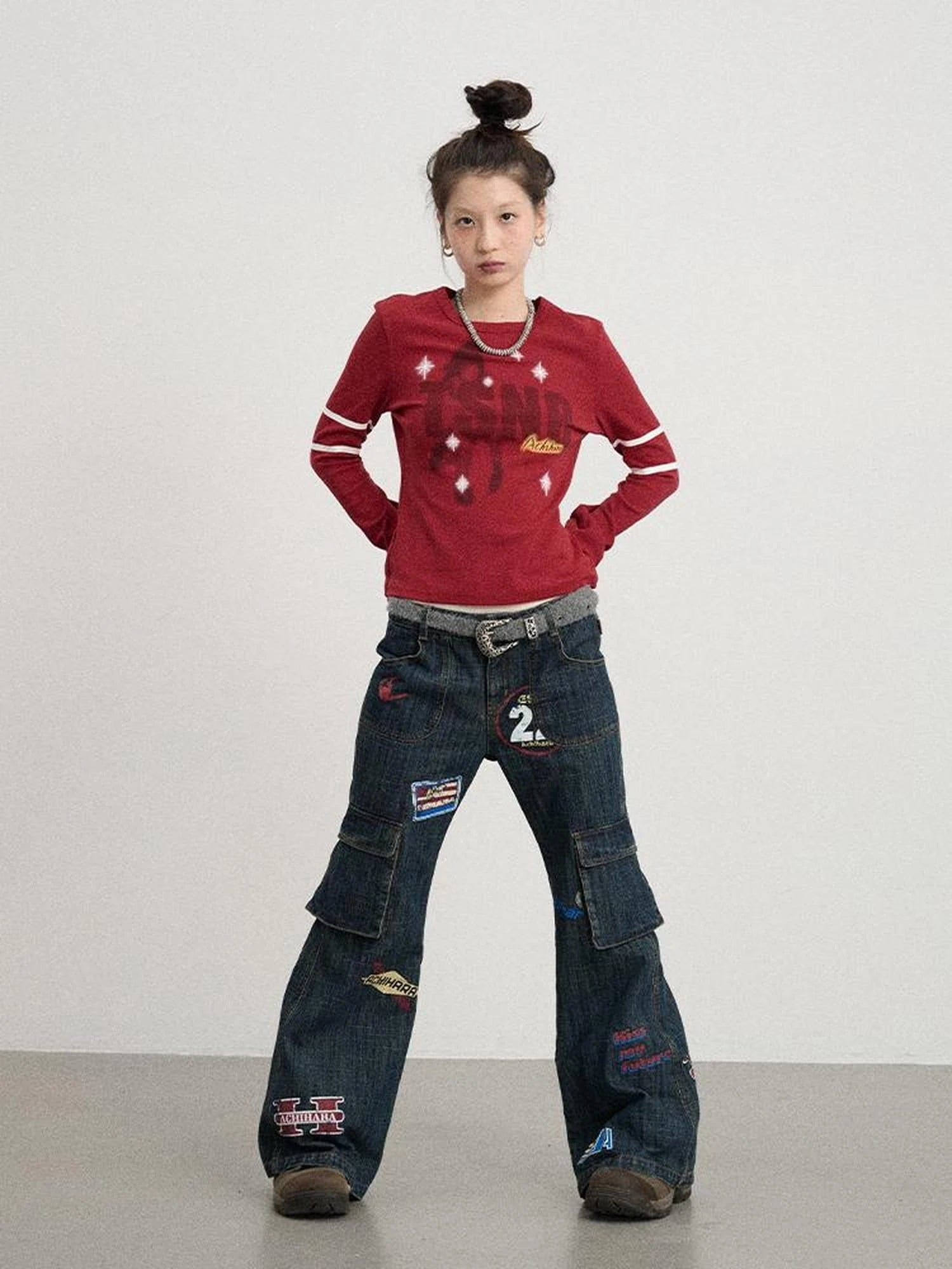 Tyndall Effect Short Sleeve Tee Warp Print Peace Message