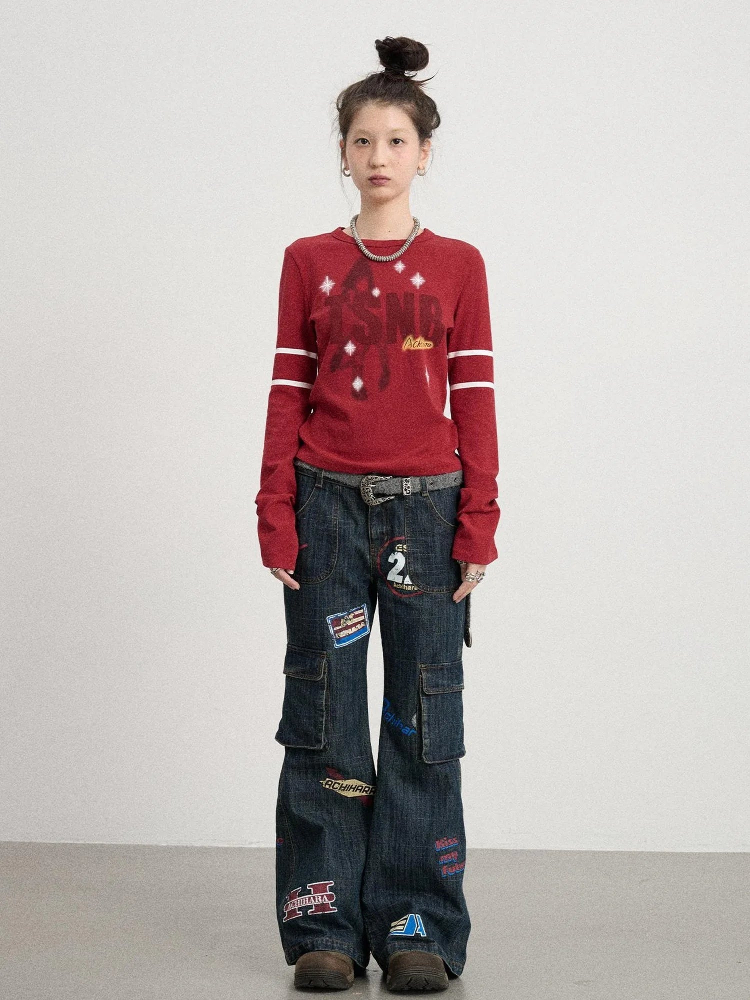 Tyndall Effect Short Sleeve Tee Warp Print Peace Message