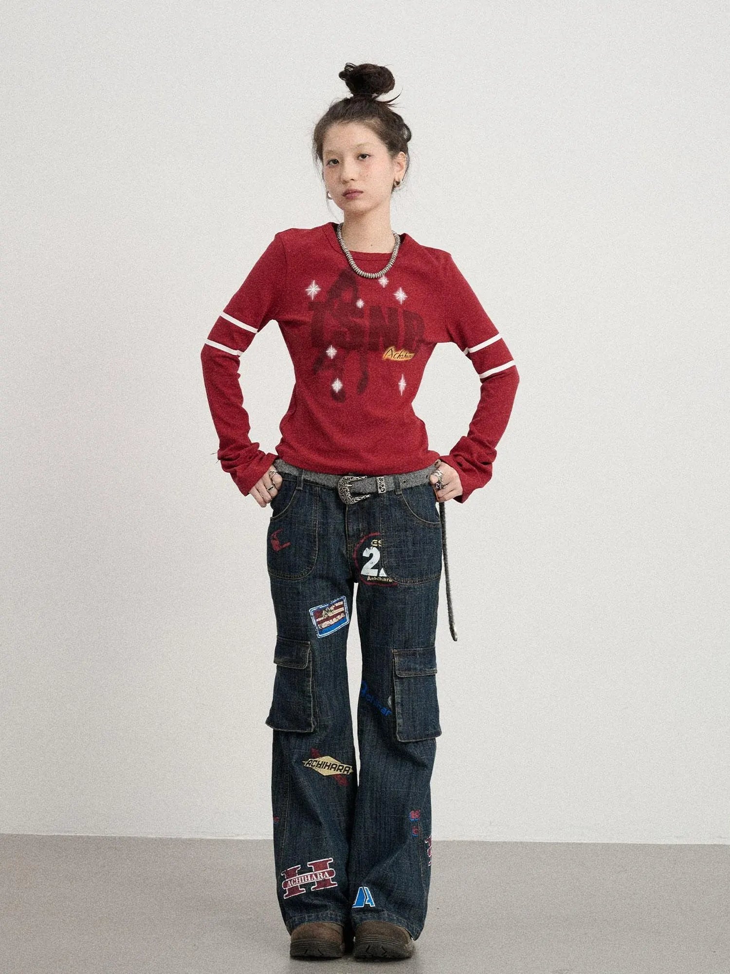 Tyndall Effect Short Sleeve Tee Warp Print Peace Message