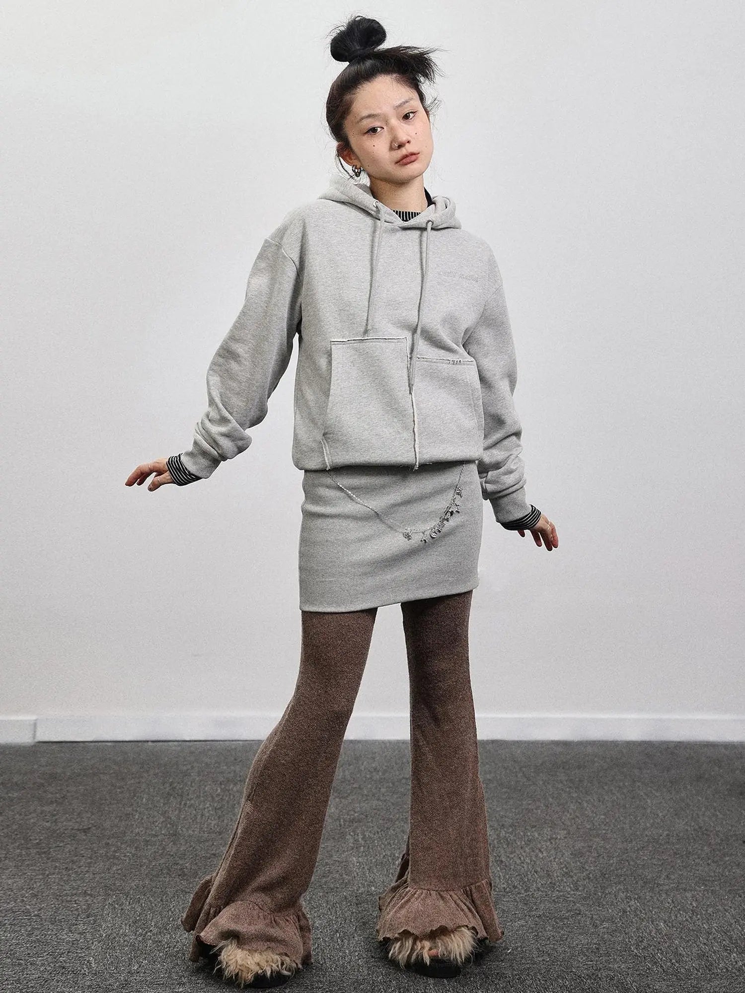 Unisex Cotton Spandex Slim Fit Sweater Dress V Neck T Shirt Long Sleeve