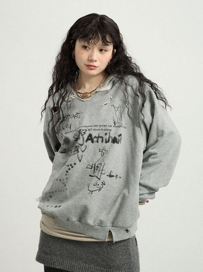 Achihara Utopia Distressed Hoodie