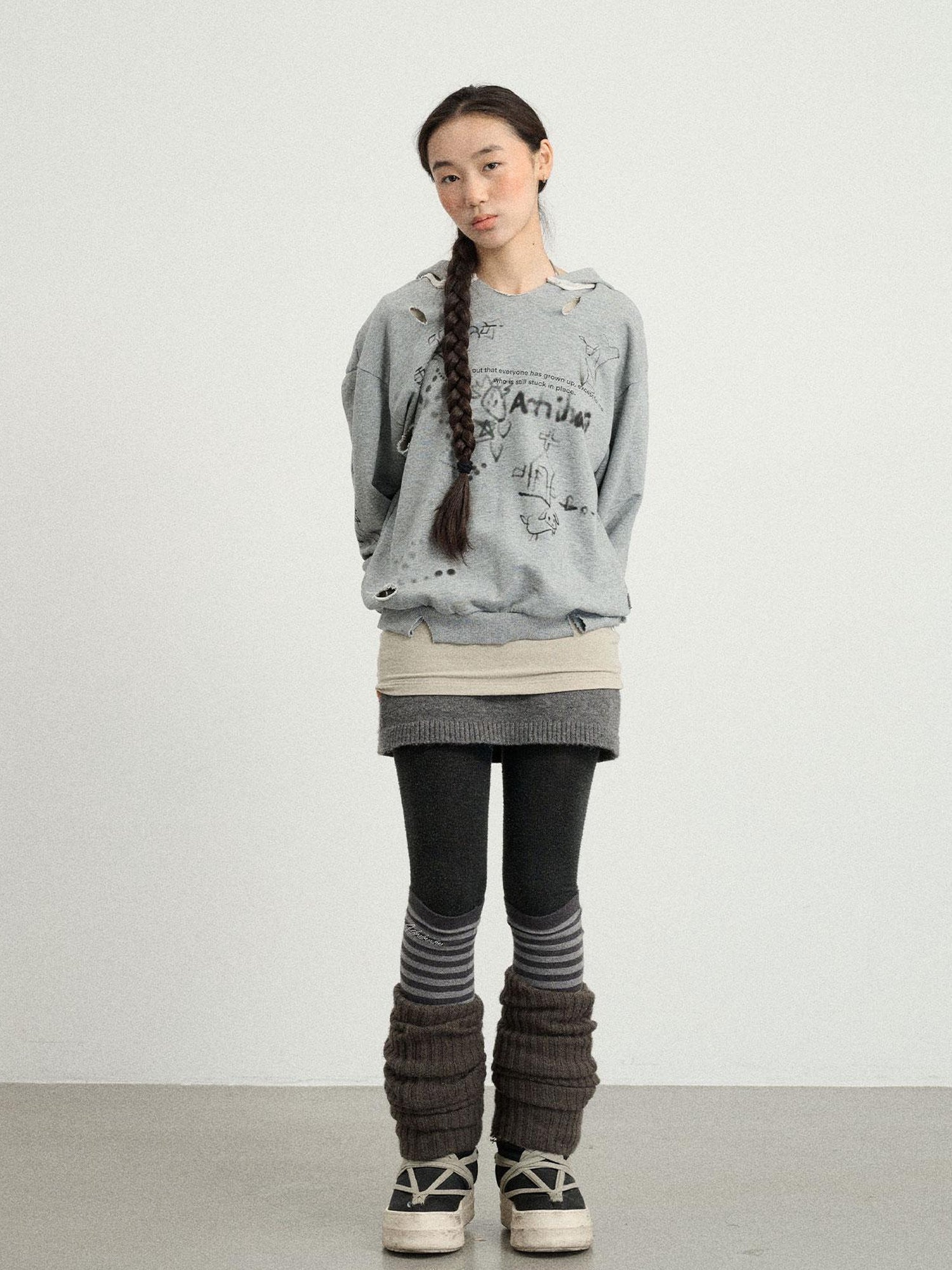 Achihara Utopia Distressed Hoodie
