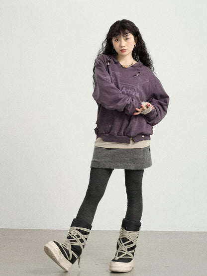 Achihara Utopia Distressed Hoodie
