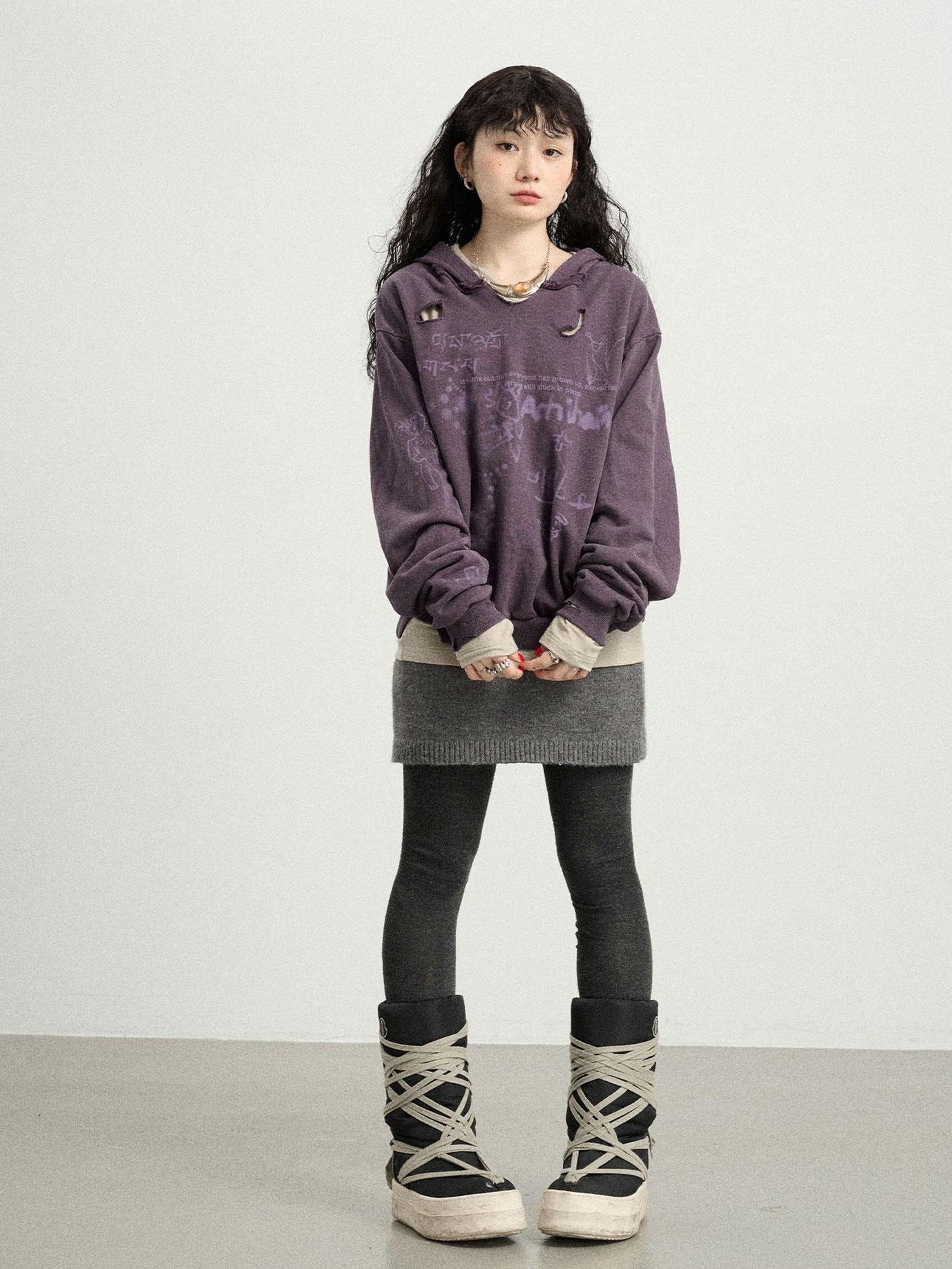 Achihara Utopia Distressed Hoodie