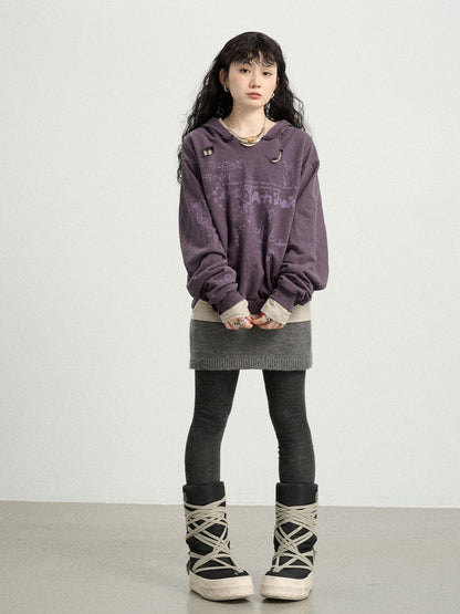 Achihara Utopia Distressed Hoodie