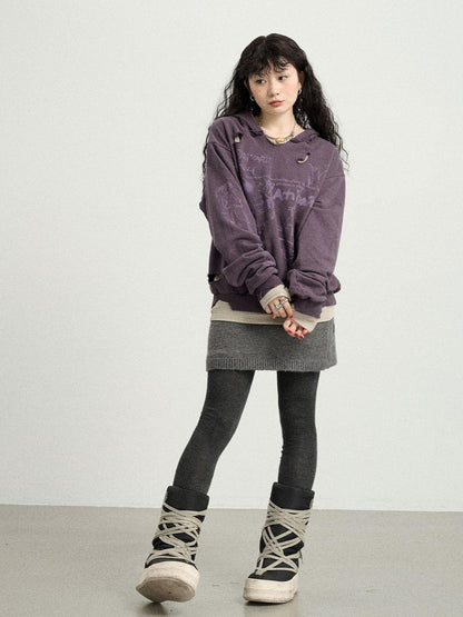 Achihara Utopia Distressed Hoodie