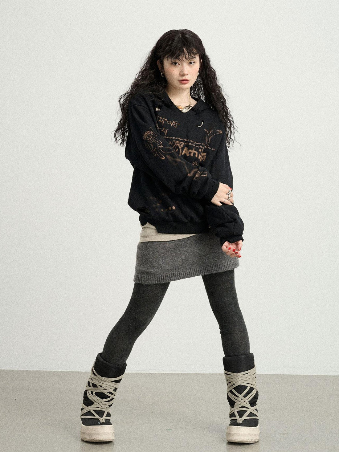 Achihara Utopia Distressed Hoodie