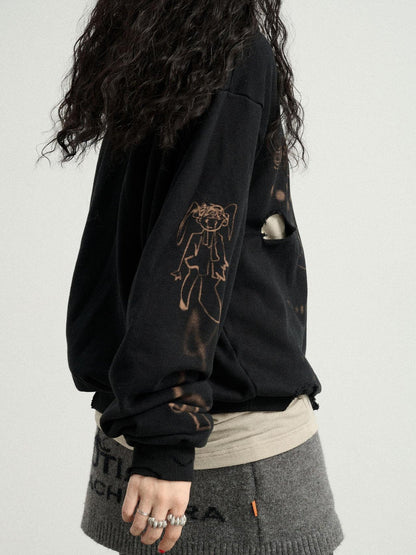Achihara Utopia Distressed Hoodie