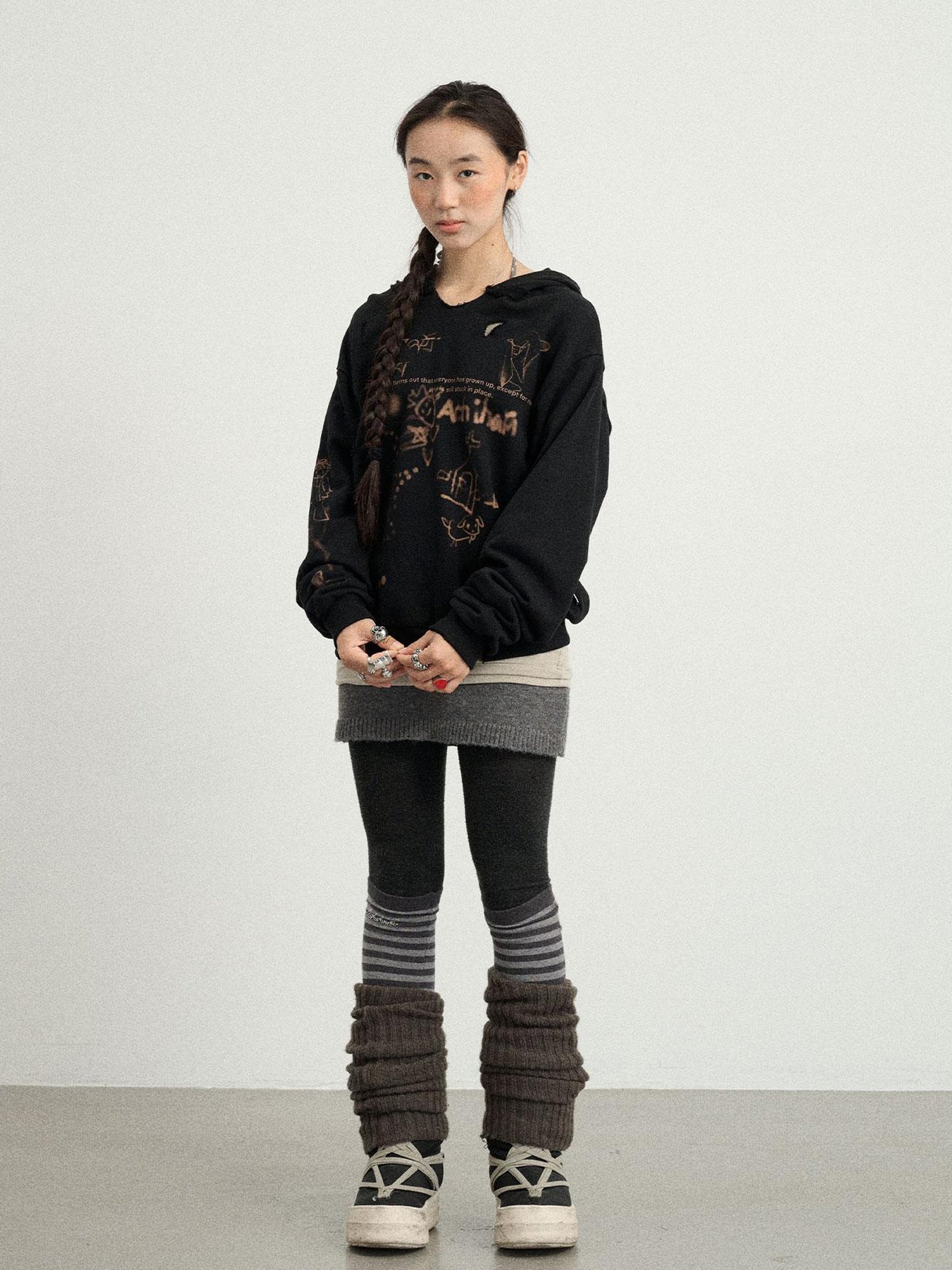 Achihara Utopia Distressed Hoodie