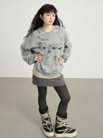 Utopia Distressed Hoodie