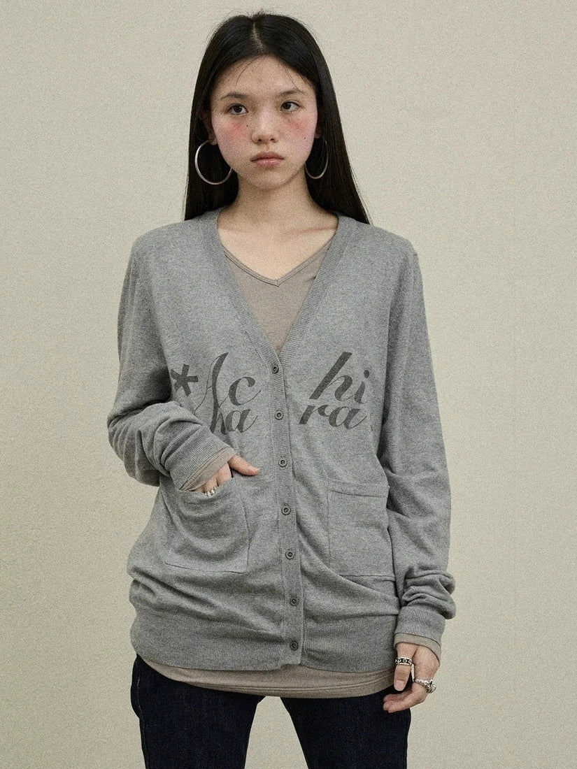 Achihara Uv Protection Loose Fit V Neck Women Jersey Knit Button Front Cardigan