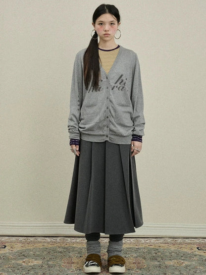 Achihara Uv Protection Loose Fit V Neck Women Jersey Knit Button Front Cardigan